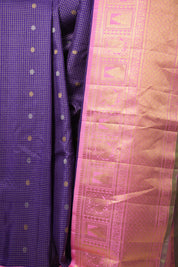 Royal Blue Checks Gadwal Silk Saree - SRRBCGSS598