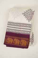 White Sungudi Cotton Saree - SRWSCS365