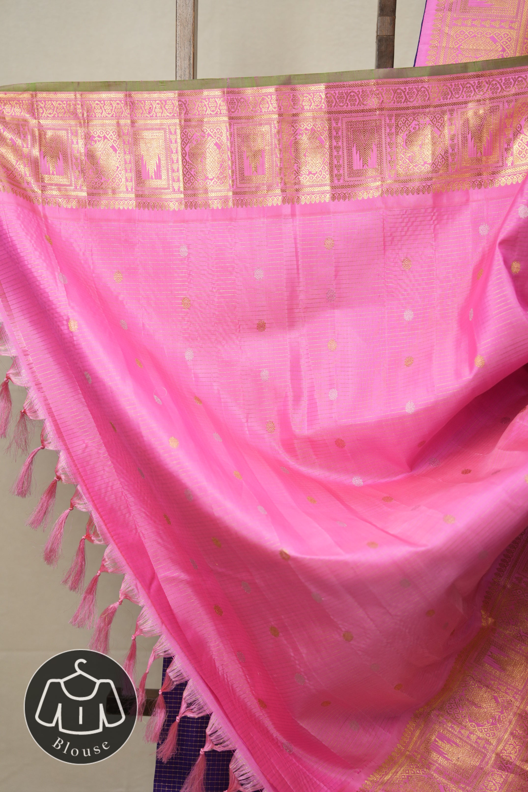 Royal Blue Checks Gadwal Silk Saree - SRRBCGSS598