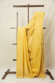 Yellow Maheshwari Tissue Saree - SRYMTS742
