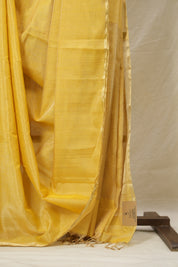 Yellow Maheshwari Tissue Saree - SRYMTS742
