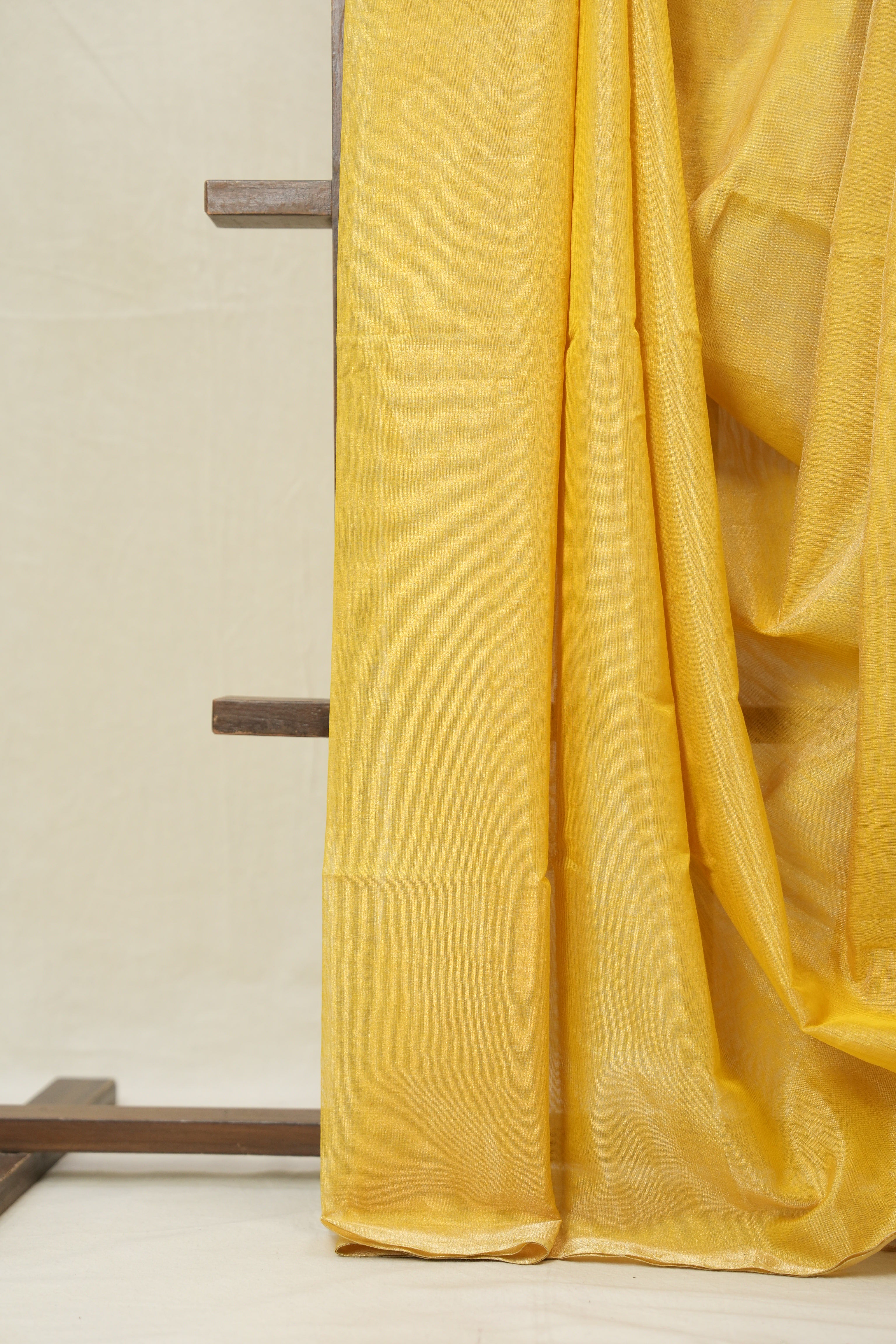 Yellow Maheshwari Tissue Saree - SRYMTS742