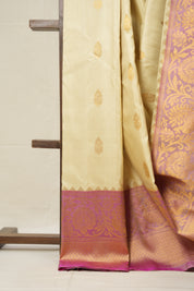 Cream Gadwal Silk Saree - SRCGSS597
