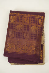 Beige Sungudi Cotton Saree - SRBSCS360