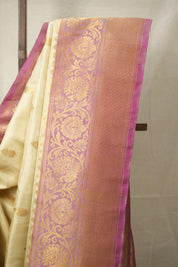 Cream Gadwal Silk Saree - SRCGSS597