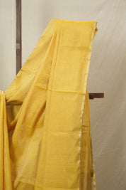 Yellow Maheshwari Tissue Saree - SRYMTS742
