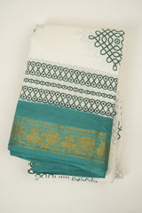 White Sungudi Cotton Saree - SRWSCS357