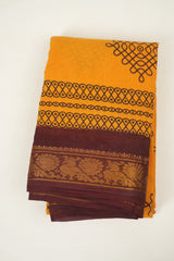 Mango Sungudi Cotton Saree - SRMSCS358