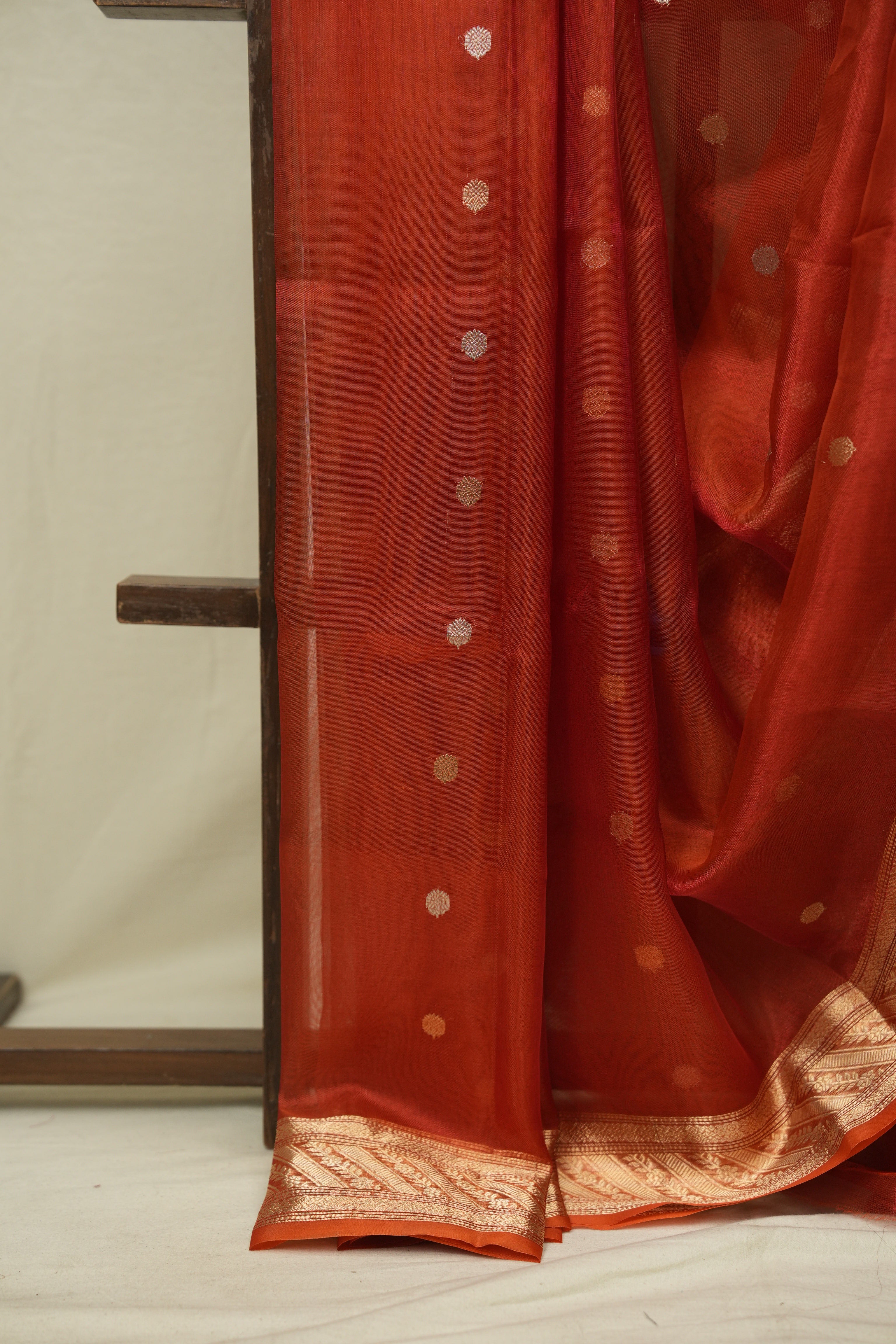 Orange Tissue Banarasi Silk Saree - SROTBSS88