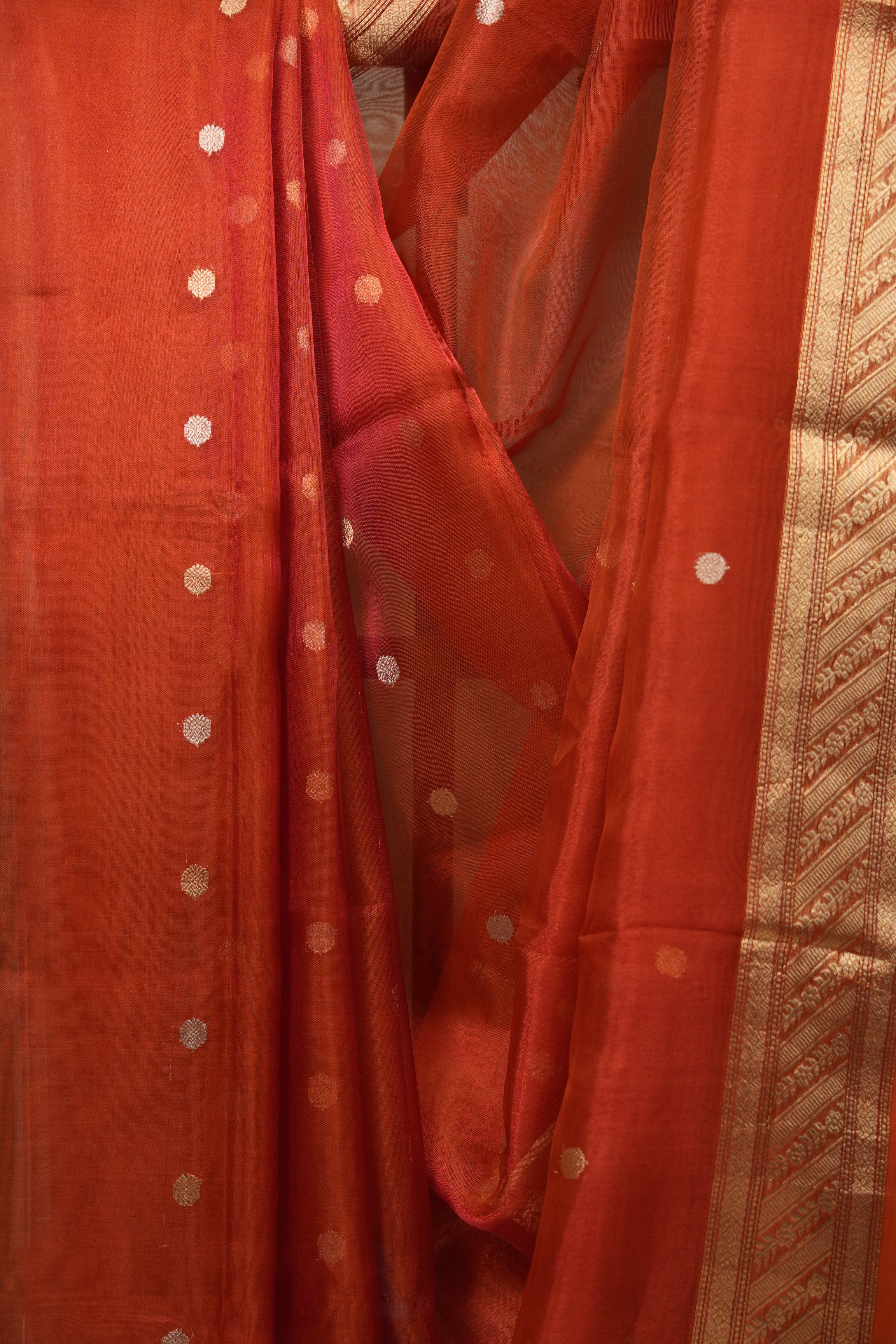 Orange Tissue Banarasi Silk Saree - SROTBSS88