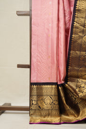 Marshmallow Pink Gadwal Silk Saree - SRMPGSS595