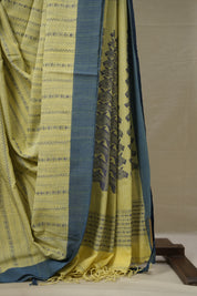 Lt. Yellow Bengal Cotton Saree - SRLYBCS98