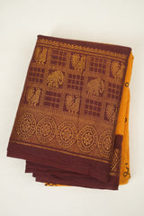 Mango Sungudi Cotton Saree - SRMSCS355