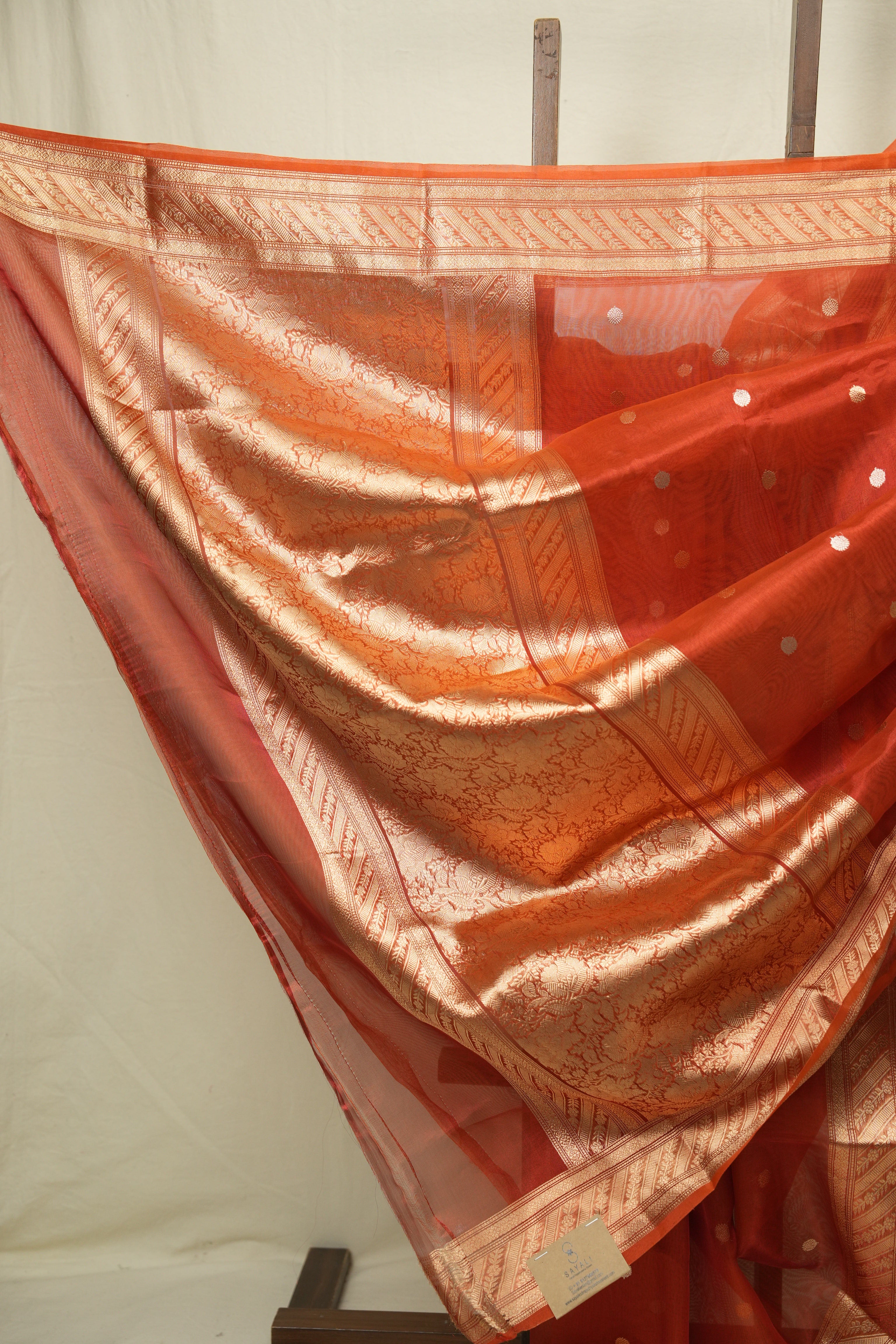 Orange Tissue Banarasi Silk Saree - SROTBSS88