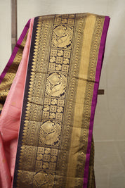 Marshmallow Pink Gadwal Silk Saree - SRMPGSS595