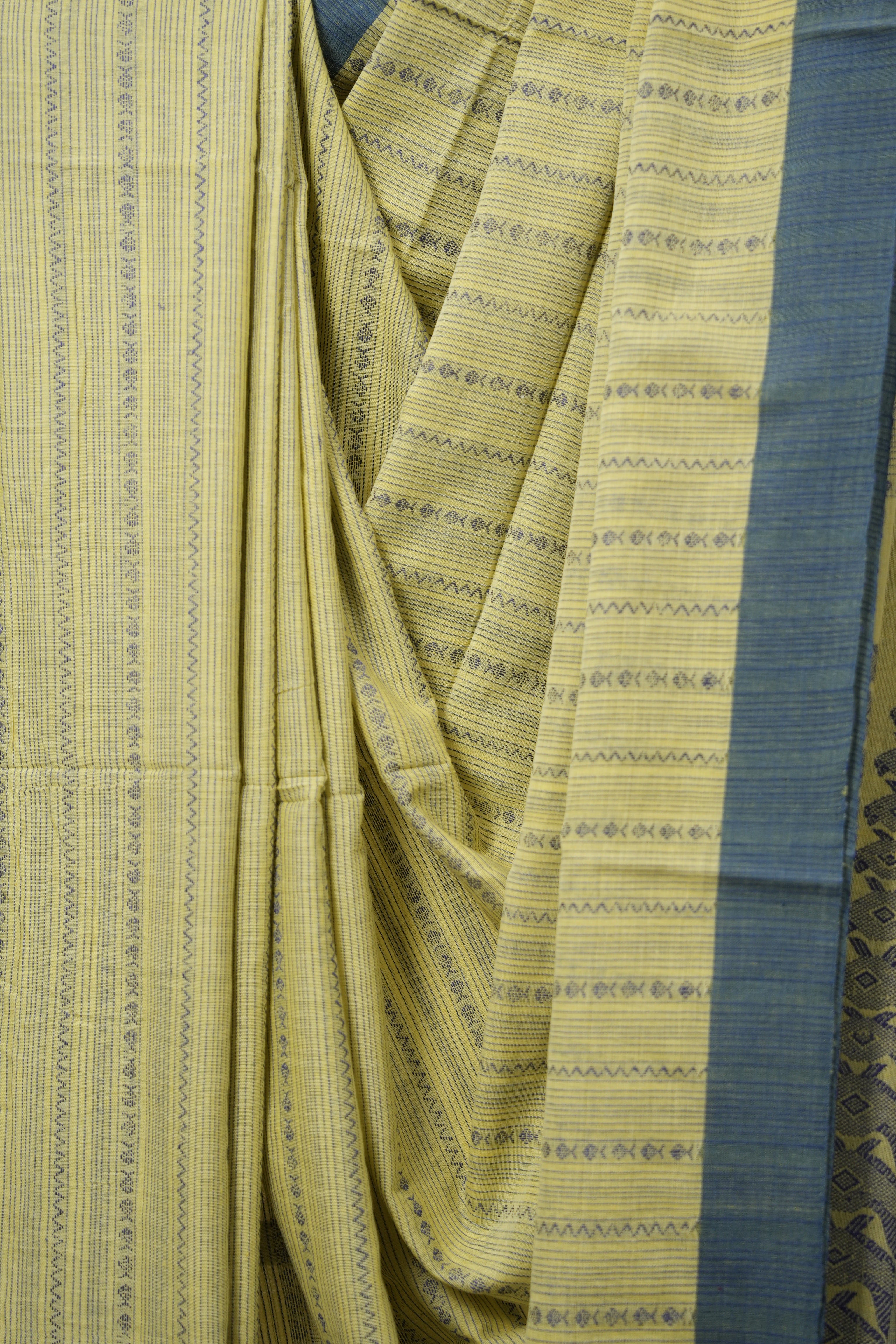 Lt. Yellow Bengal Cotton Saree - SRLYBCS98