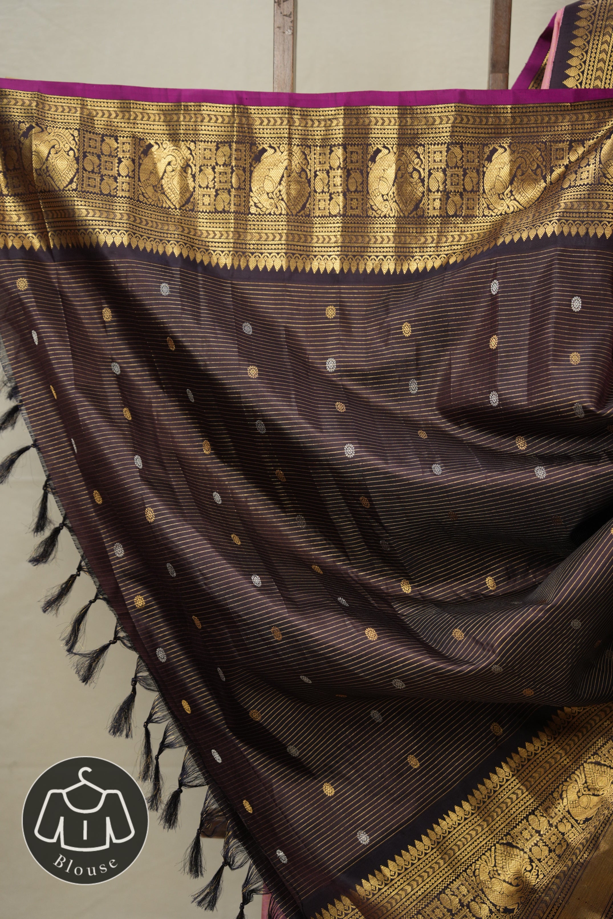 Marshmallow Pink Gadwal Silk Saree - SRMPGSS595