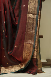 Maroon Tissue Banarasi Silk Saree - SRMTBSS87