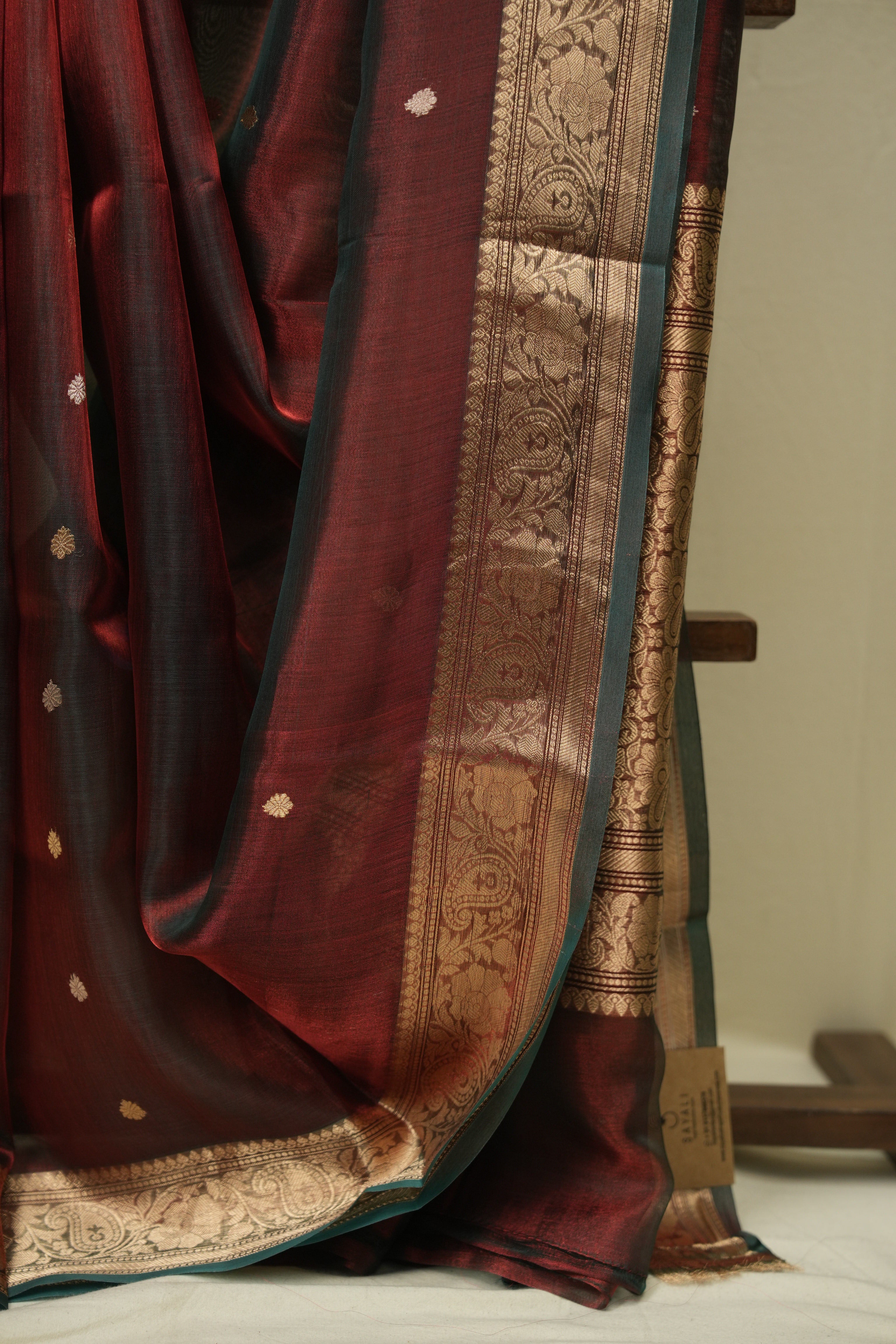 Maroon Tissue Banarasi Silk Saree - SRMTBSS87