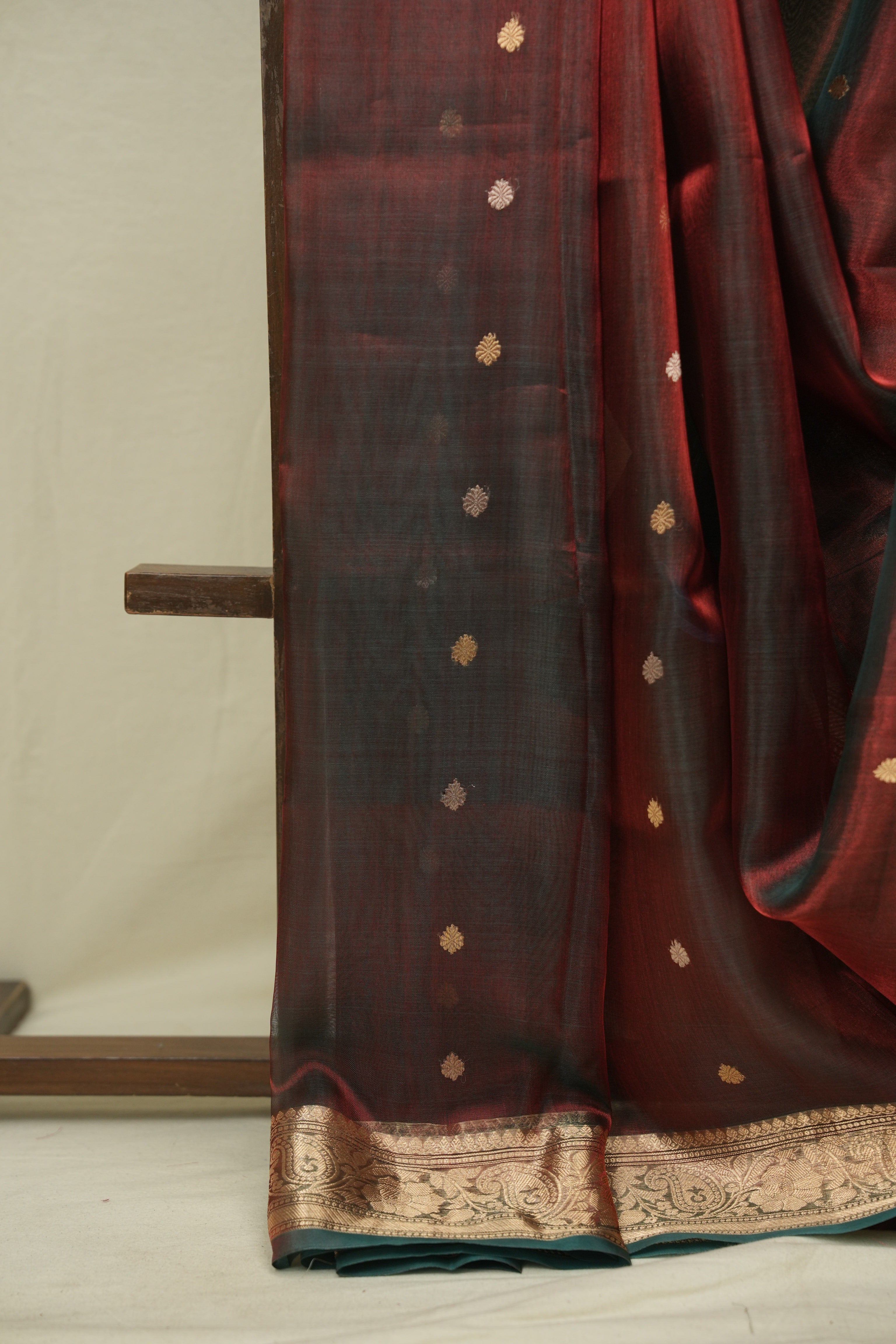 Maroon Tissue Banarasi Silk Saree - SRMTBSS87
