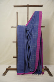 Royal Blue Bengal Cotton Saree - SRRBBCS97