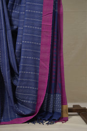 Royal Blue Bengal Cotton Saree - SRRBBCS97