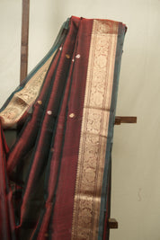 Maroon Tissue Banarasi Silk Saree - SRMTBSS87