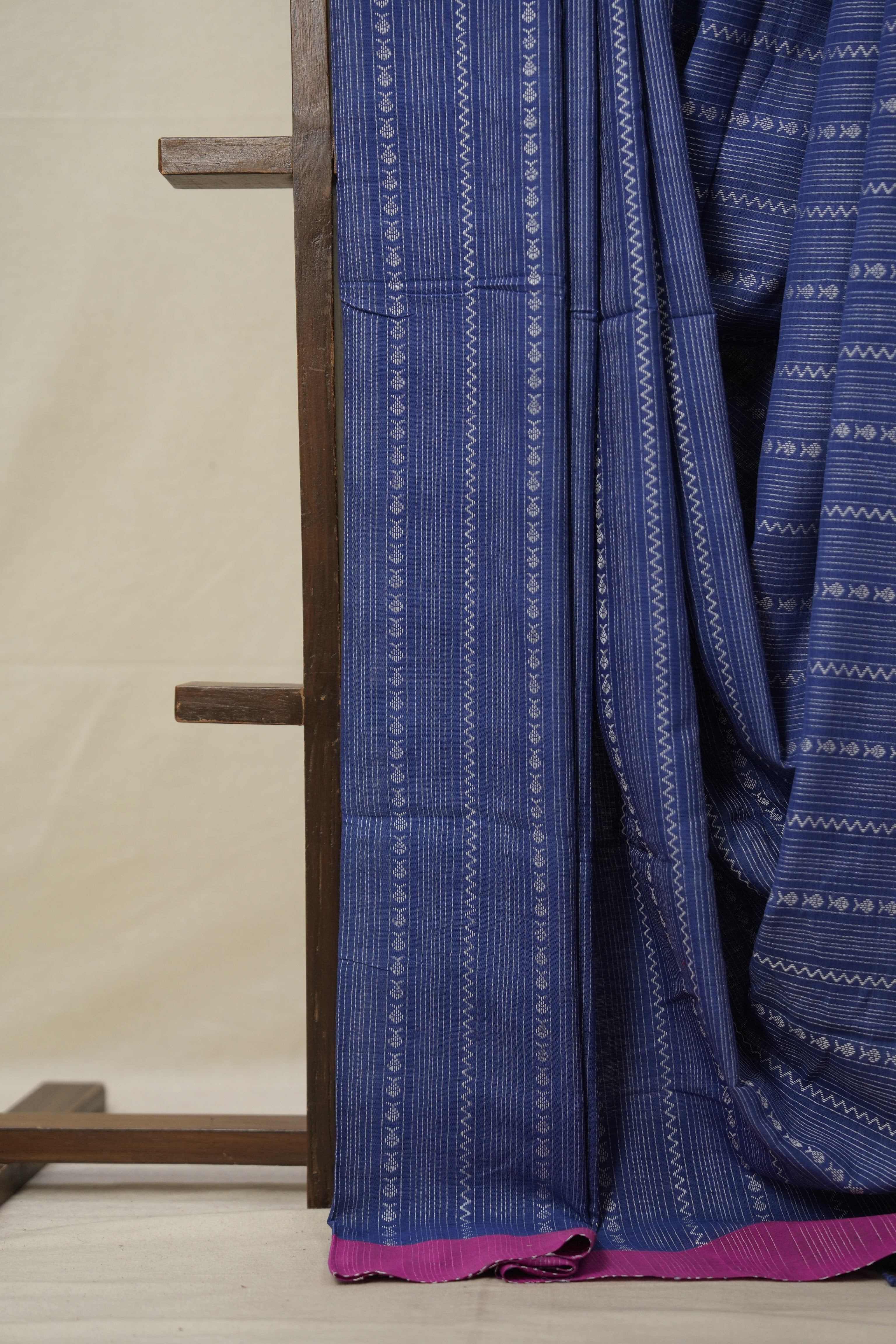 Royal Blue Bengal Cotton Saree - SRRBBCS97