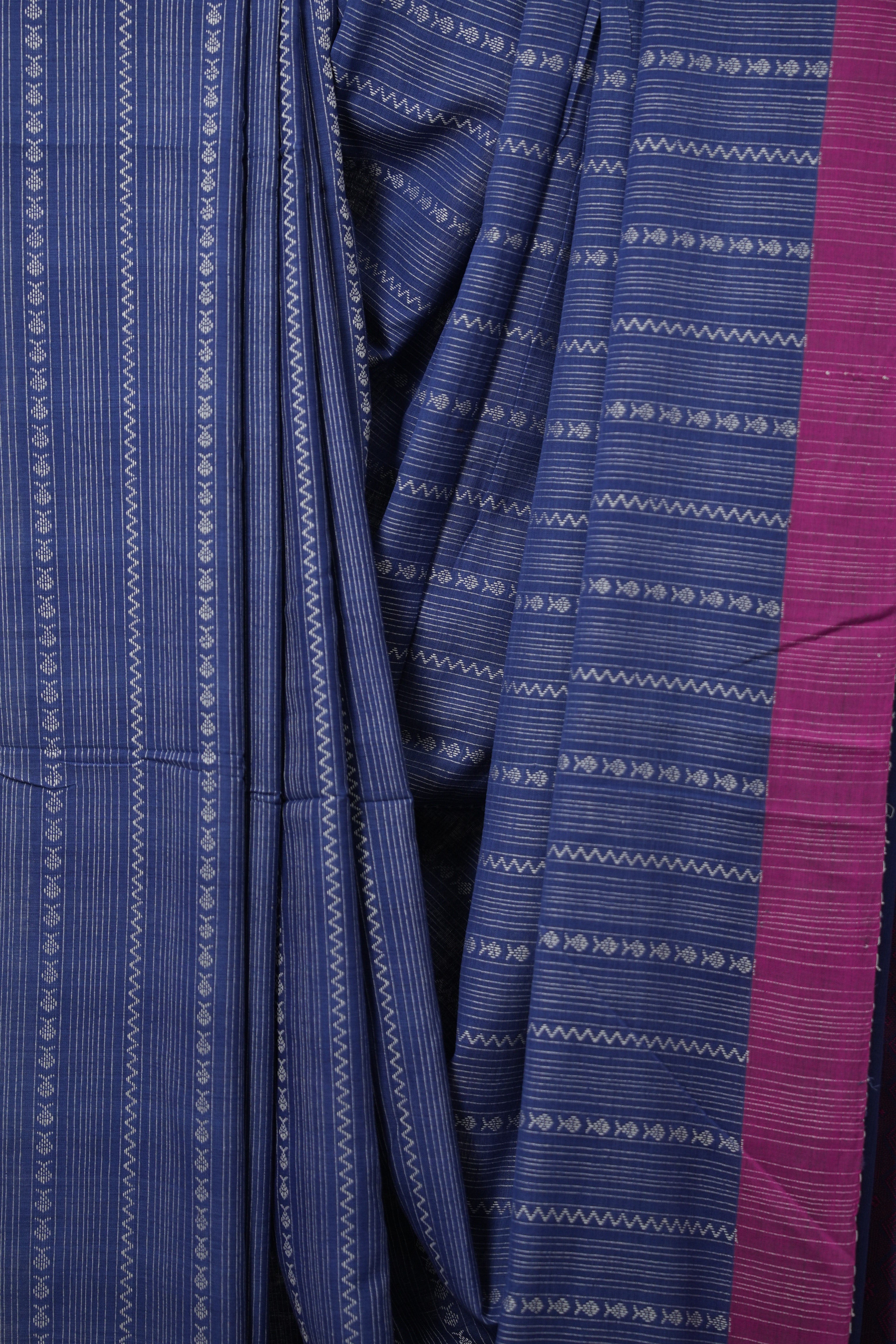 Royal Blue Bengal Cotton Saree - SRRBBCS97