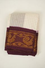 White Sungudi Cotton Saree - SRWSCS329
