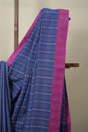 Royal Blue Bengal Cotton Saree - SRRBBCS97
