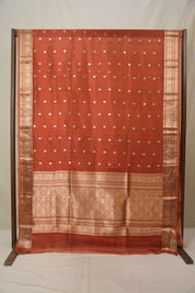 Rust Orange Tissue Banarasi Silk Saree - SRROTBSS53
