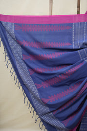 Royal Blue Bengal Cotton Saree - SRRBBCS97