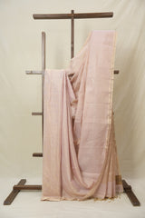 Baby Pink Maheshwari Tissue Saree - SRBPMTS739