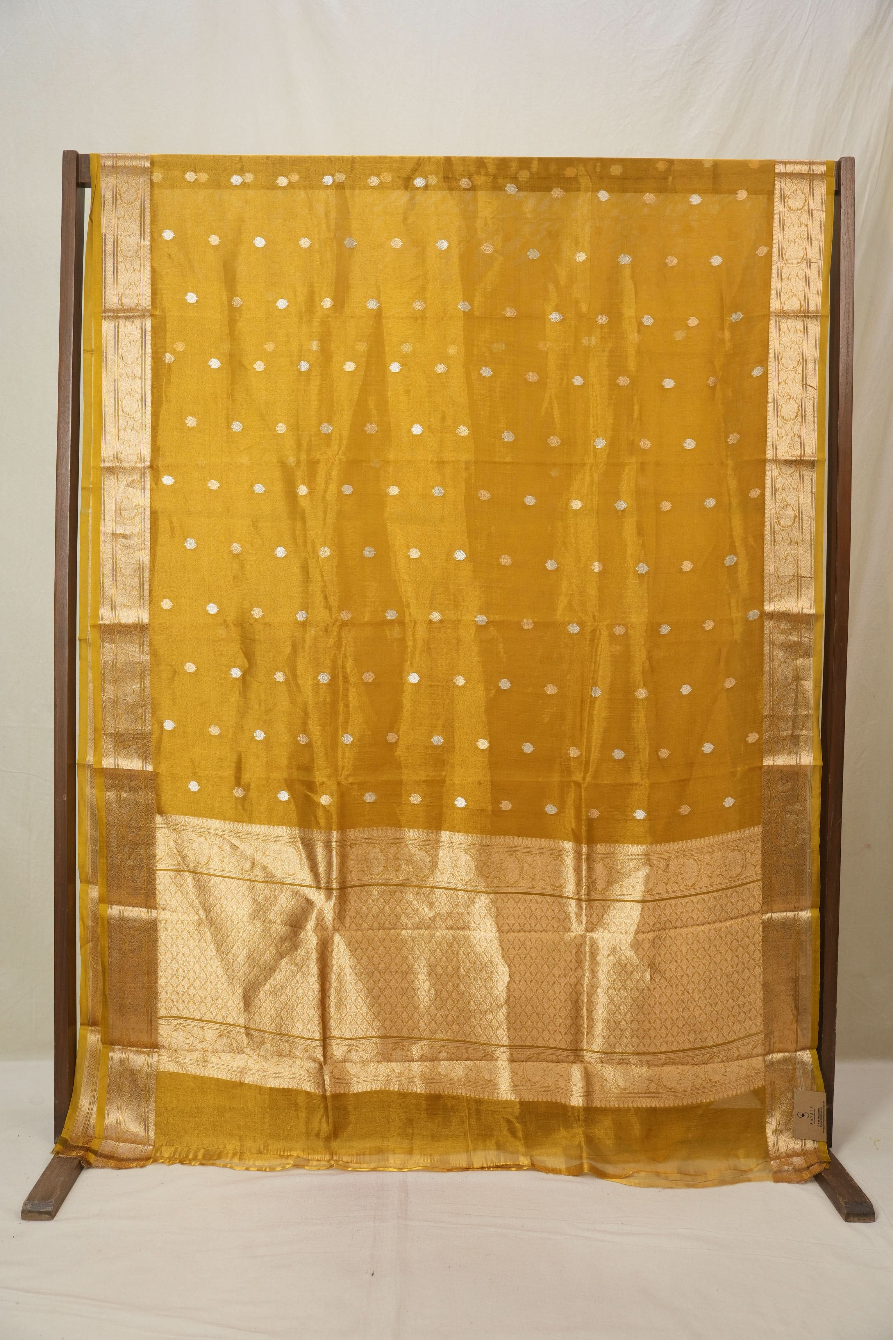 Mustard Gold Tissue Banarasi Silk Saree - SRMGTBSS56