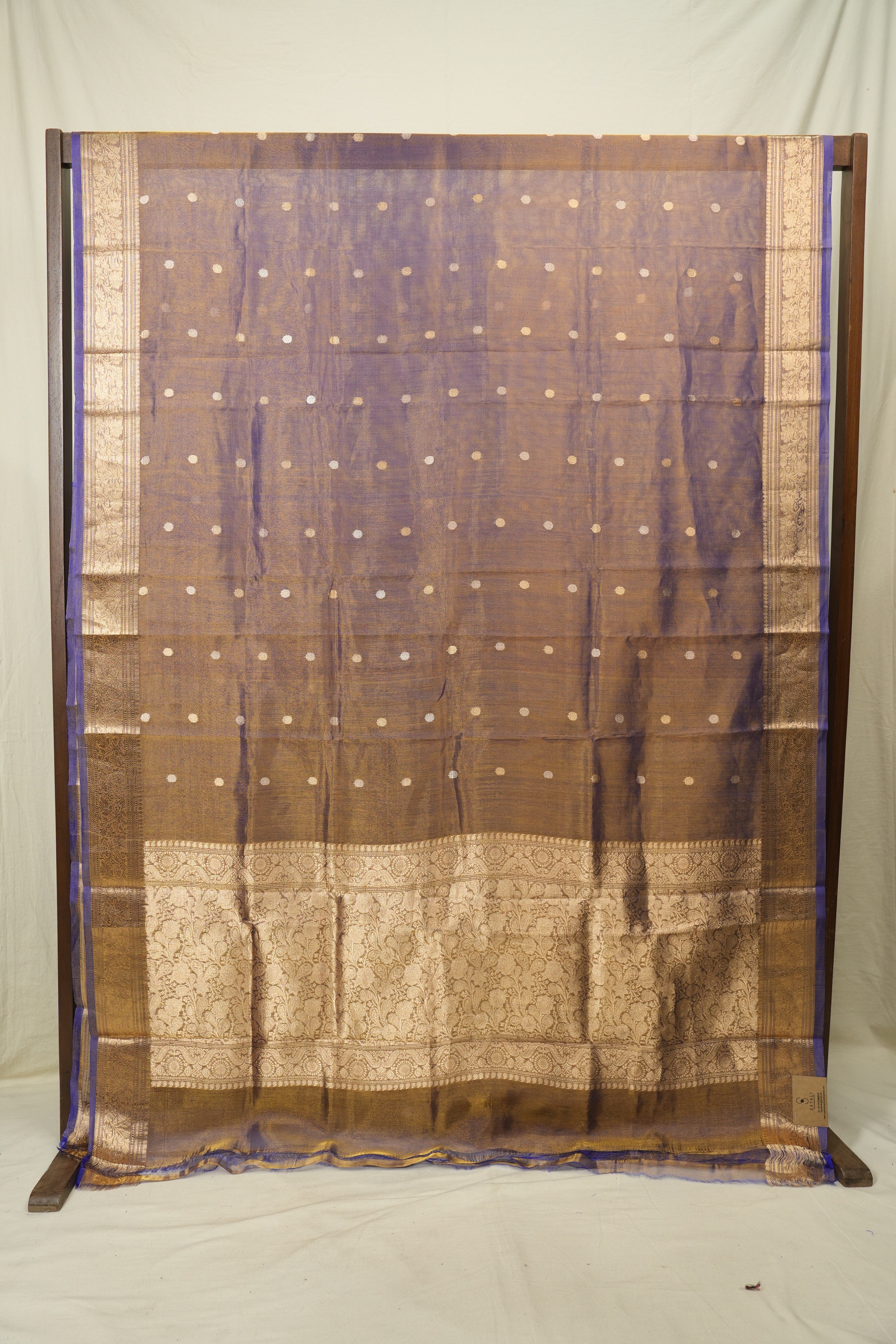 Dual Tone Blue Tissue Banarasi Silk Saree - SRDTBTBSS80