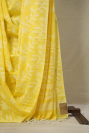 Yellow Cotton Jamdani Saree - SRYCJS142