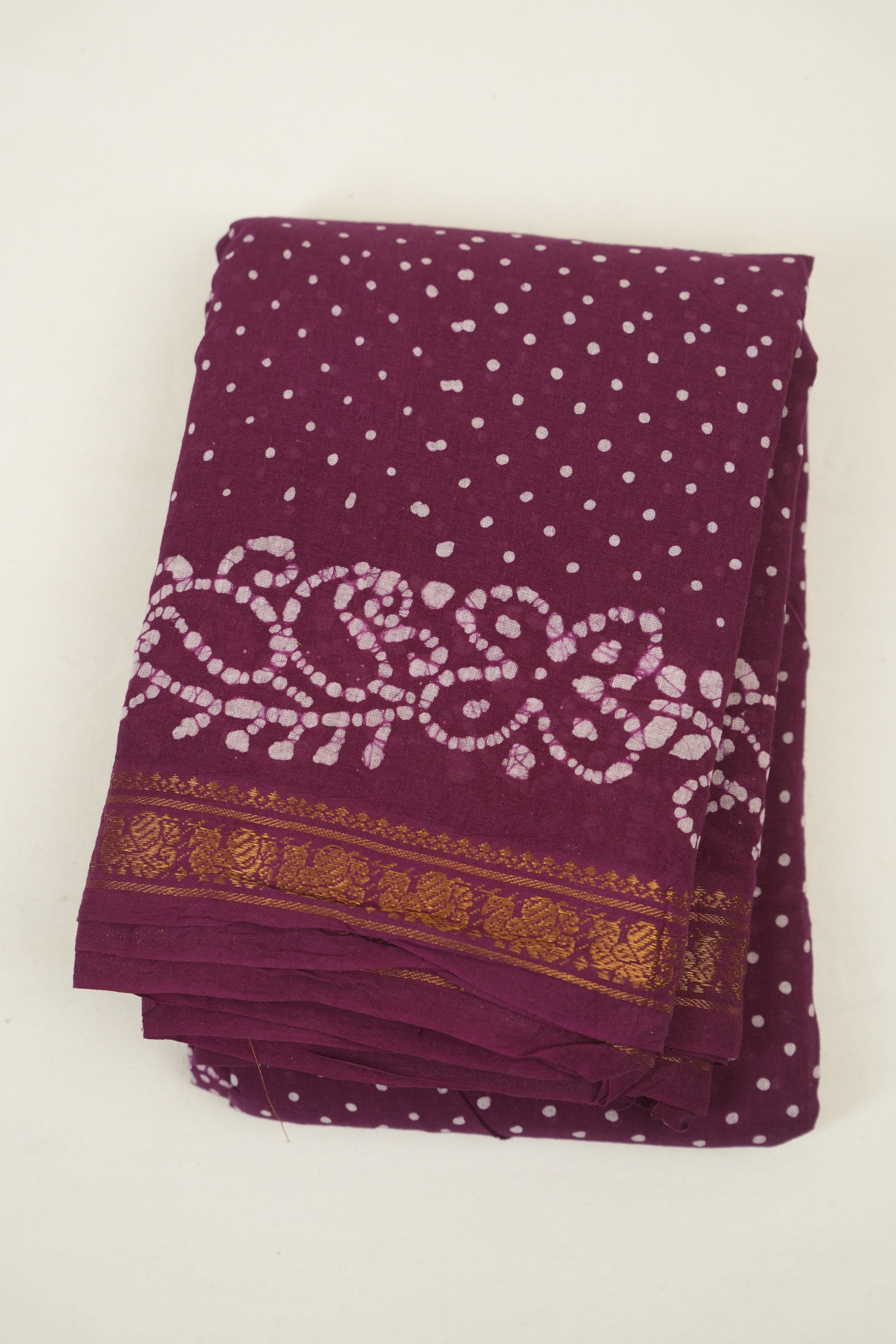 Magenta Sungudi Cotton Saree - SRMSCS286