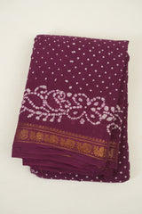 Magenta Sungudi Cotton Saree - SRMSCS286