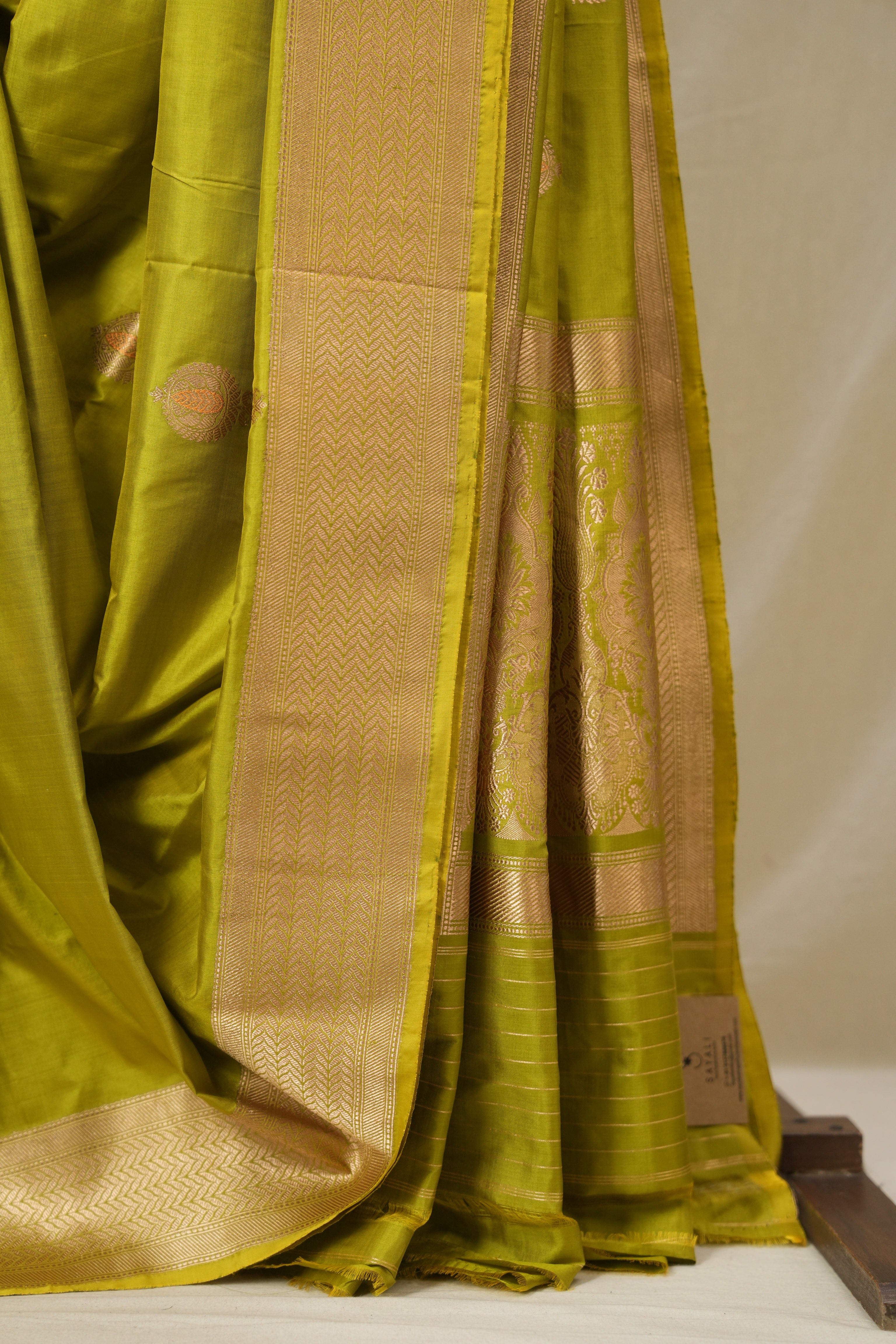 Lime Green Banarasi Silk Saree - SRLGBSS879