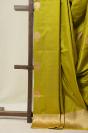 Lime Green Banarasi Silk Saree - SRLGBSS879