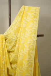 Yellow Cotton Jamdani Saree - SRYCJS142