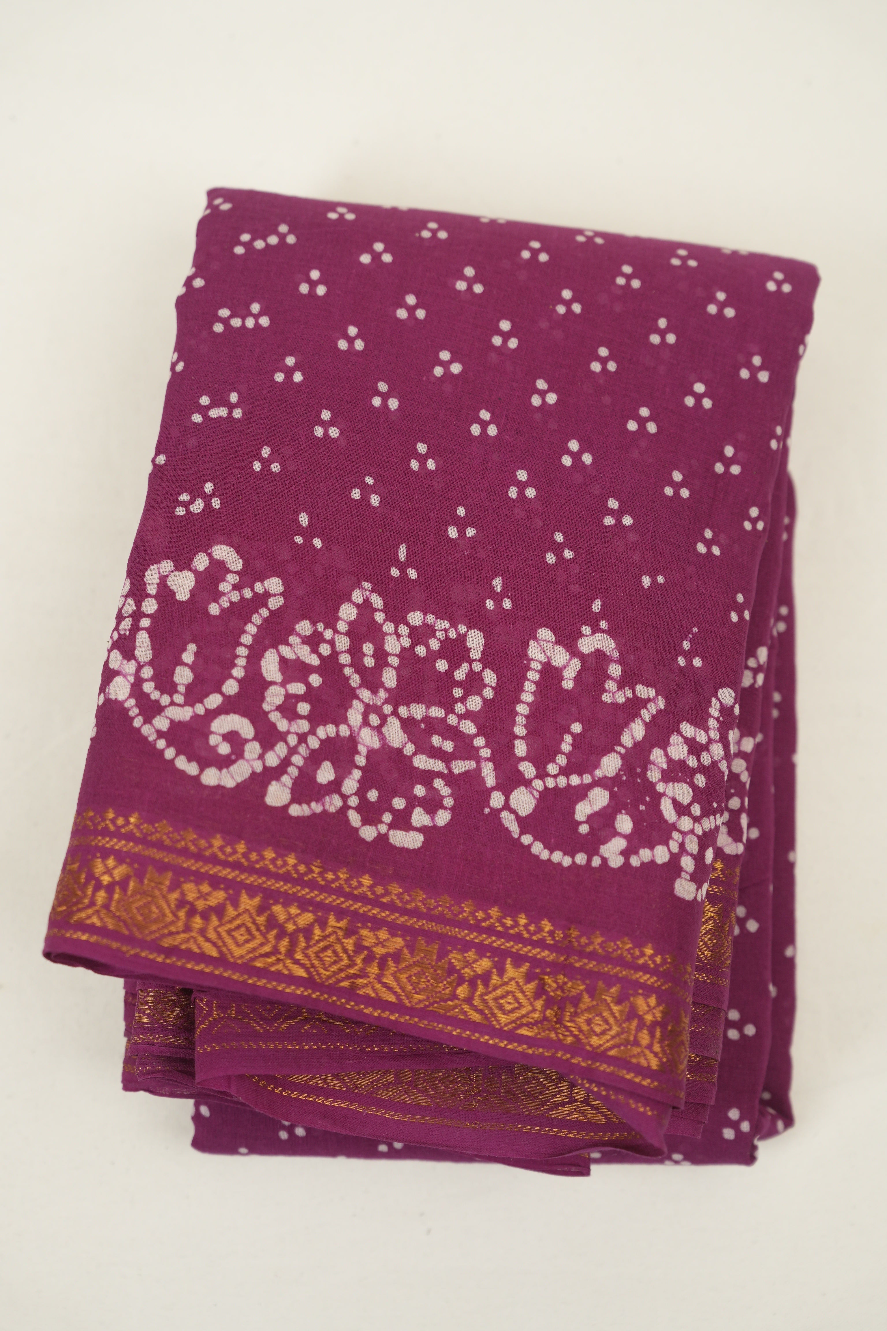 Magenta Sungudi Cotton Saree - SRMSCS284