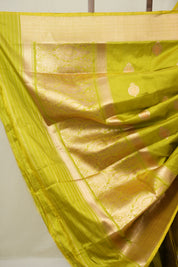 Lime Green Banarasi Silk Saree - SRLGBSS879