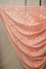 Peach Cotton Jamdani Saree - SRPCJS143