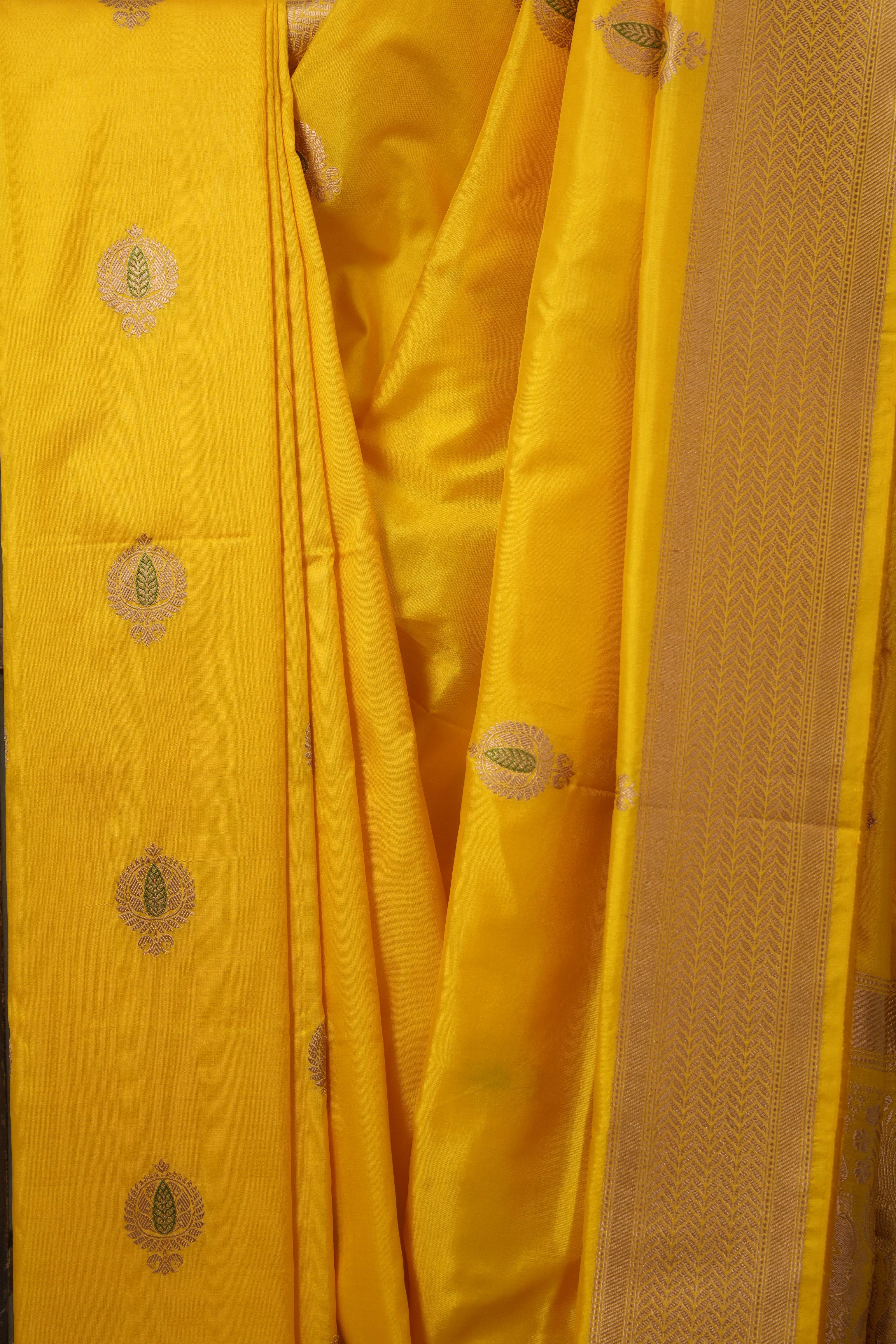 Yellow Banarasi Silk Saree - SRYBSS880