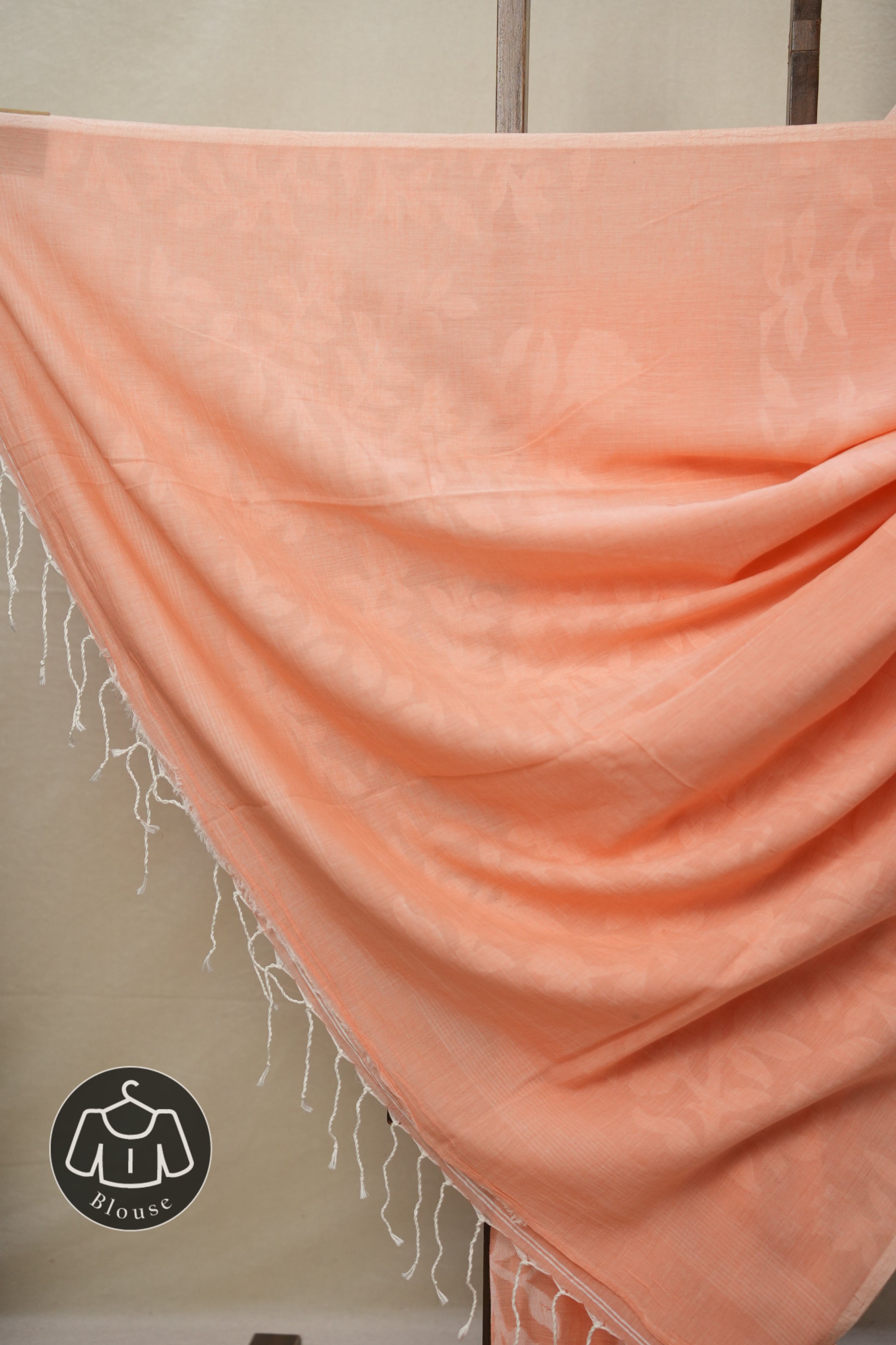 Peach Cotton Jamdani Saree - SRPCJS143