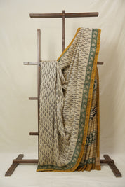 Cream HBP Cotton Silk Saree With Chanderi Border - SRCCSS1544