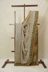 Cream HBP Cotton Silk Saree With Chanderi Border - SRCCSS1544