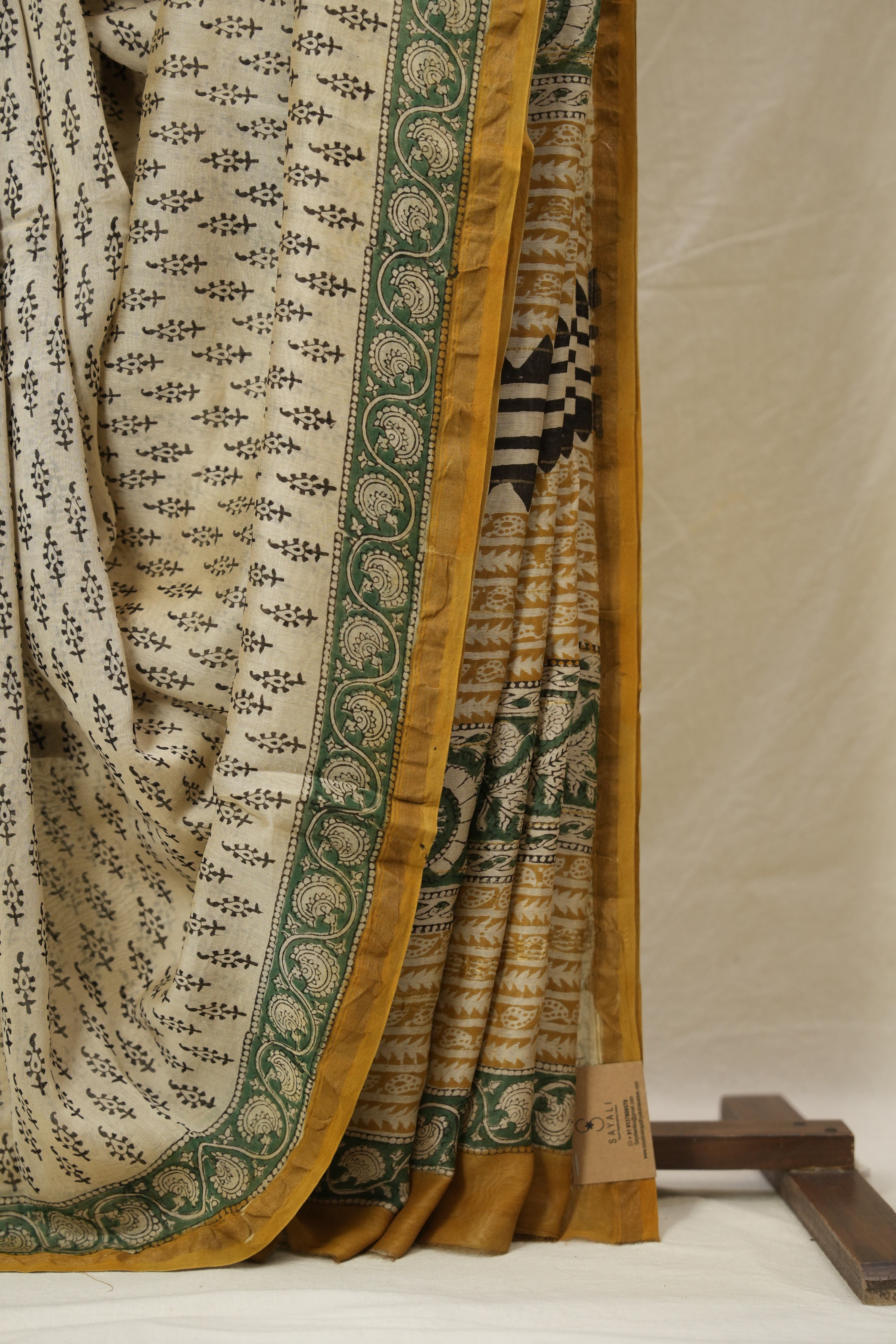 Cream HBP Cotton Silk Saree With Chanderi Border - SRCCSS1544